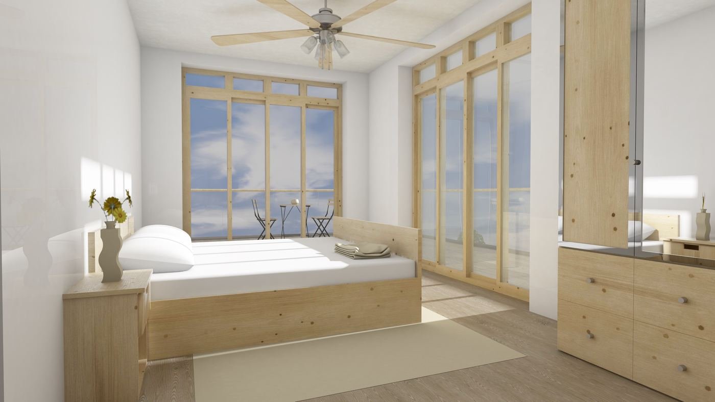 Habitación principal con acceso a terraza
